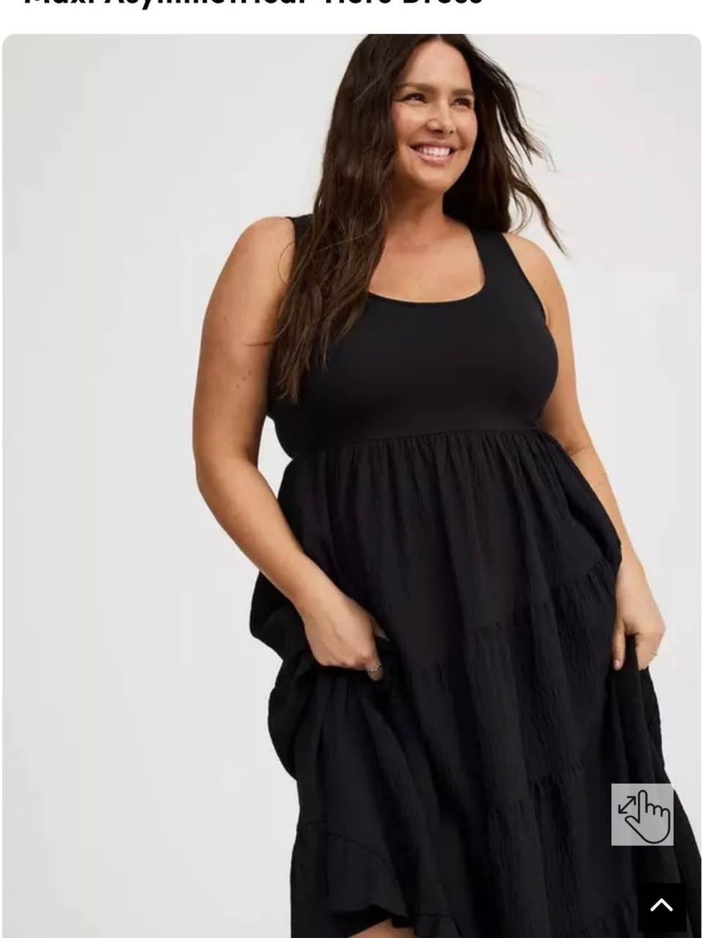 torrid NWT Black Scoop Neck Tiered Maxi Dress - Picture 5 of 8